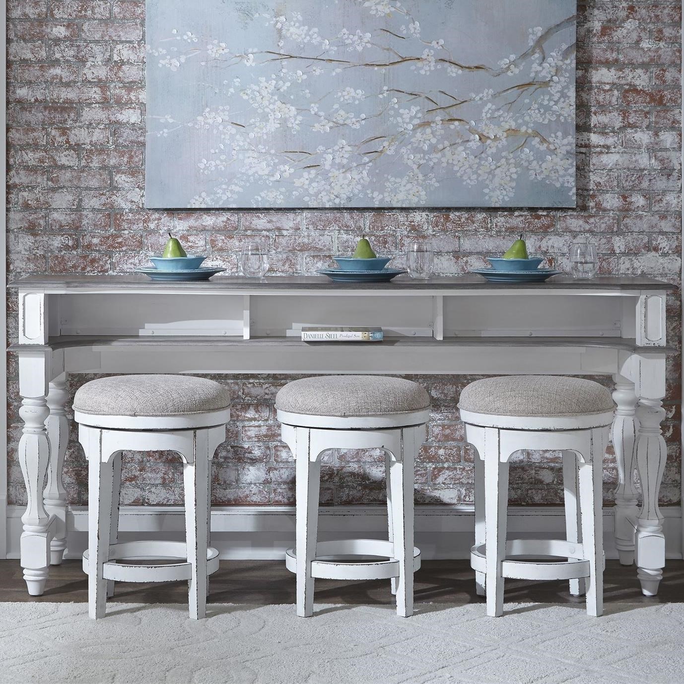 Liberty Furniture Magnolia Manor 4 Piece Console Table and Stool Set